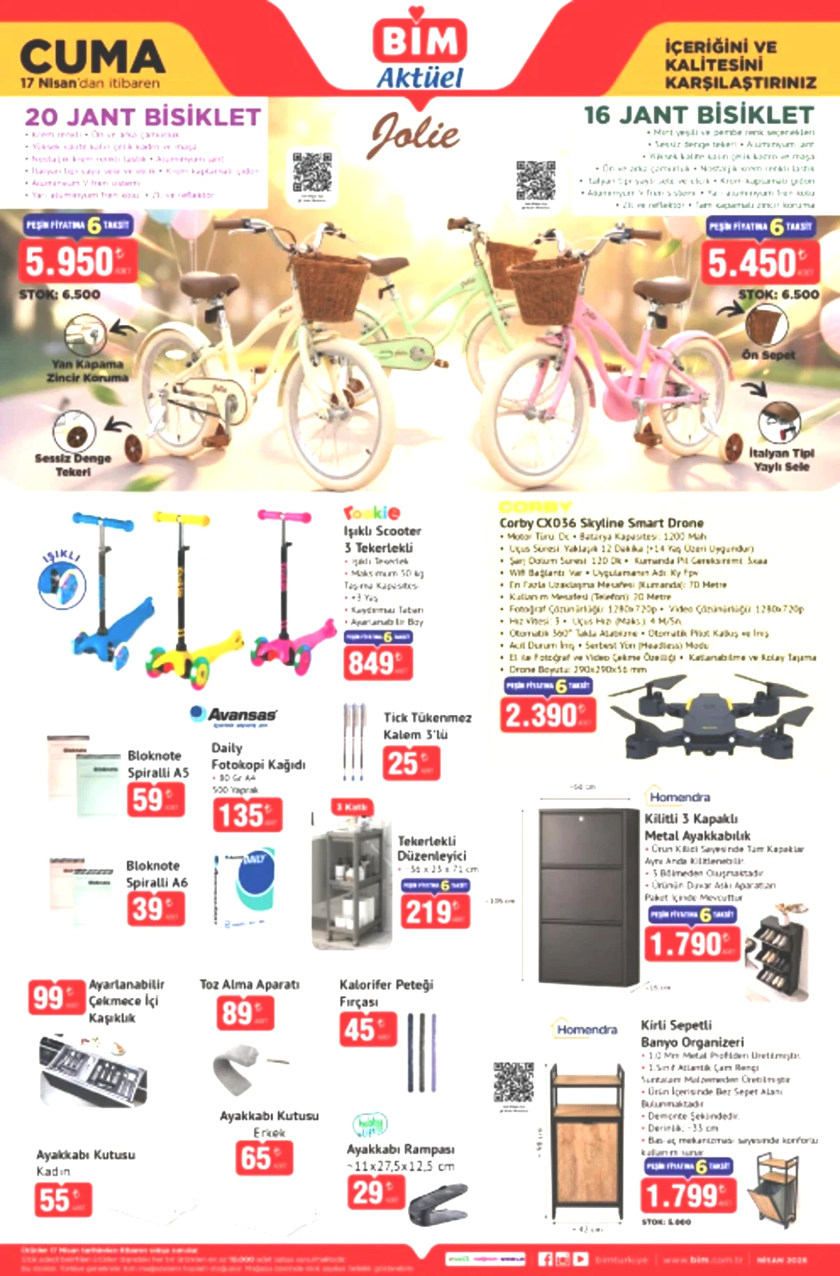 BİM e elektrikli katlanır bisiklet geliyor! 17 Nisan 2026 BİM kataloğu 4