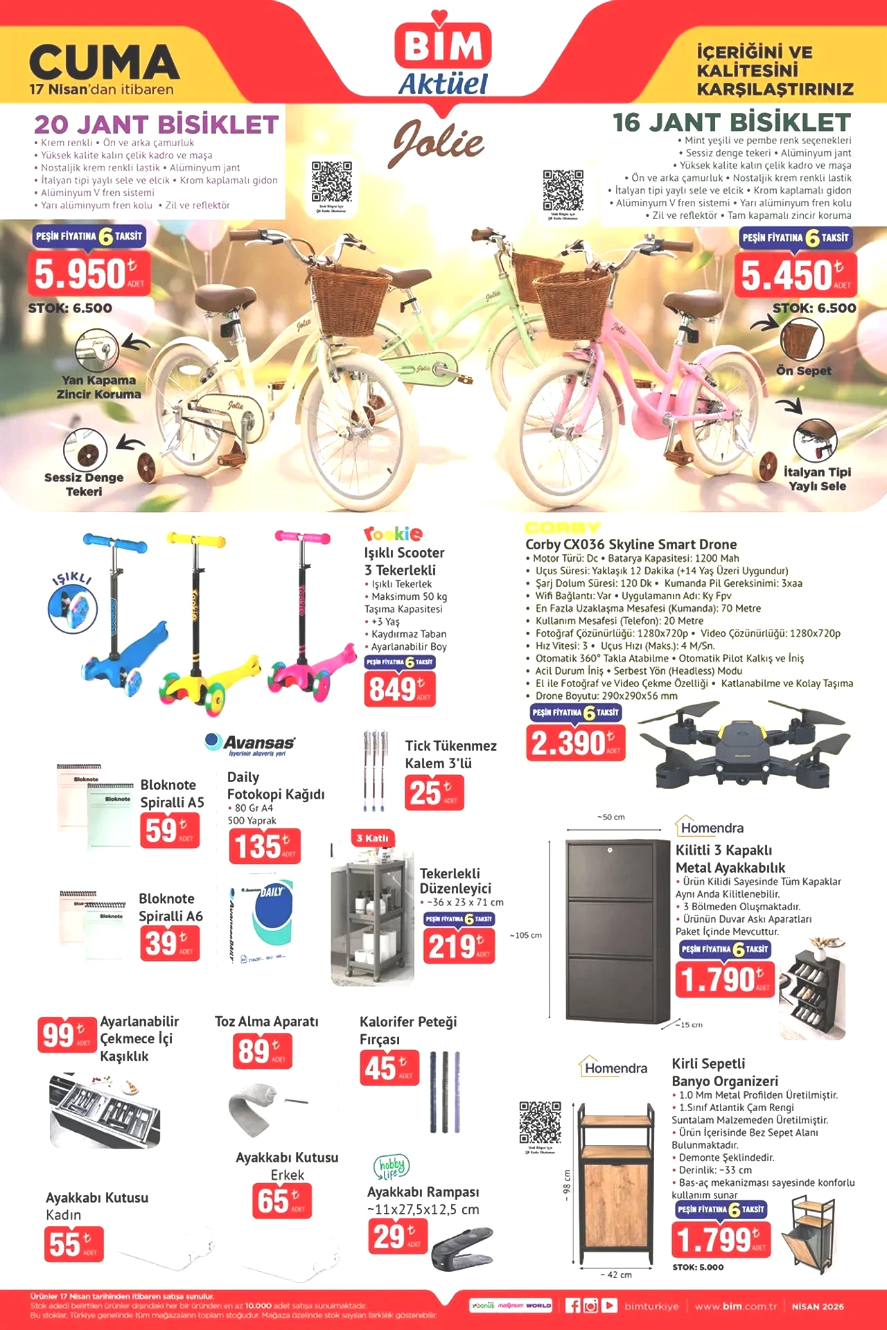 BİM aktüel 17 Nisan 2026 kataloğu güncellendi! BİM'e bugün neler geldi? İşte tam liste...