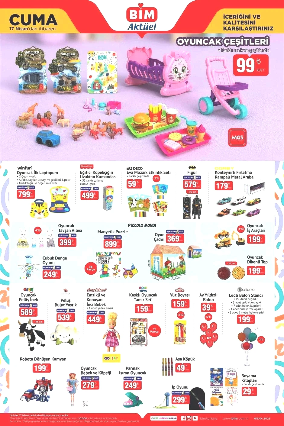 17 NİSAN CUMA BİM AKTÜEL KATALOĞU