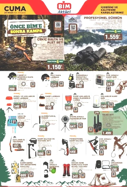 BİM AKTÜEL KATALOG YENİ ÜRÜNLER 24 NİSAN CUMA: Raflarda Cuma günü satışa çıkıyor BİM aktüel katalog afişi ürünleri Portatif klima, 6 kişilik çadır, kamp malzemeleri, Stanley termos, katlanabilir kamp masası...