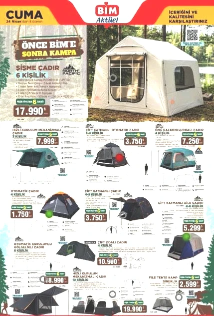 BİM AKTÜEL KATALOG YENİ ÜRÜNLER 24 NİSAN CUMA: Raflarda Cuma günü satışa çıkıyor BİM aktüel katalog afişi ürünleri Portatif klima, 6 kişilik çadır, kamp malzemeleri, Stanley termos, katlanabilir kamp masası...