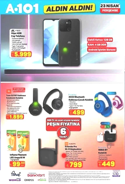 A101 YENİ ÜRÜNLER KATALOĞU 23 Nisan HANGİ ÜRÜNLER GELİYOR A101 yeni afiş yayınlandı Cam silme robotu, Gözleme sacı, Bisiklet, Trambolin, Sinek öldürücü, Oyuncu koltuğu...