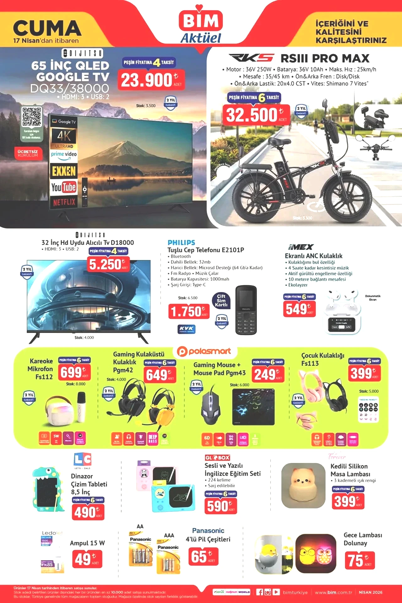 17-24 Nisan BİM Aktüel Kataloğu 2026! Klima çeşitleri, kamp ürünleri, televizyon, şişme yatak ve çadır geliyor
