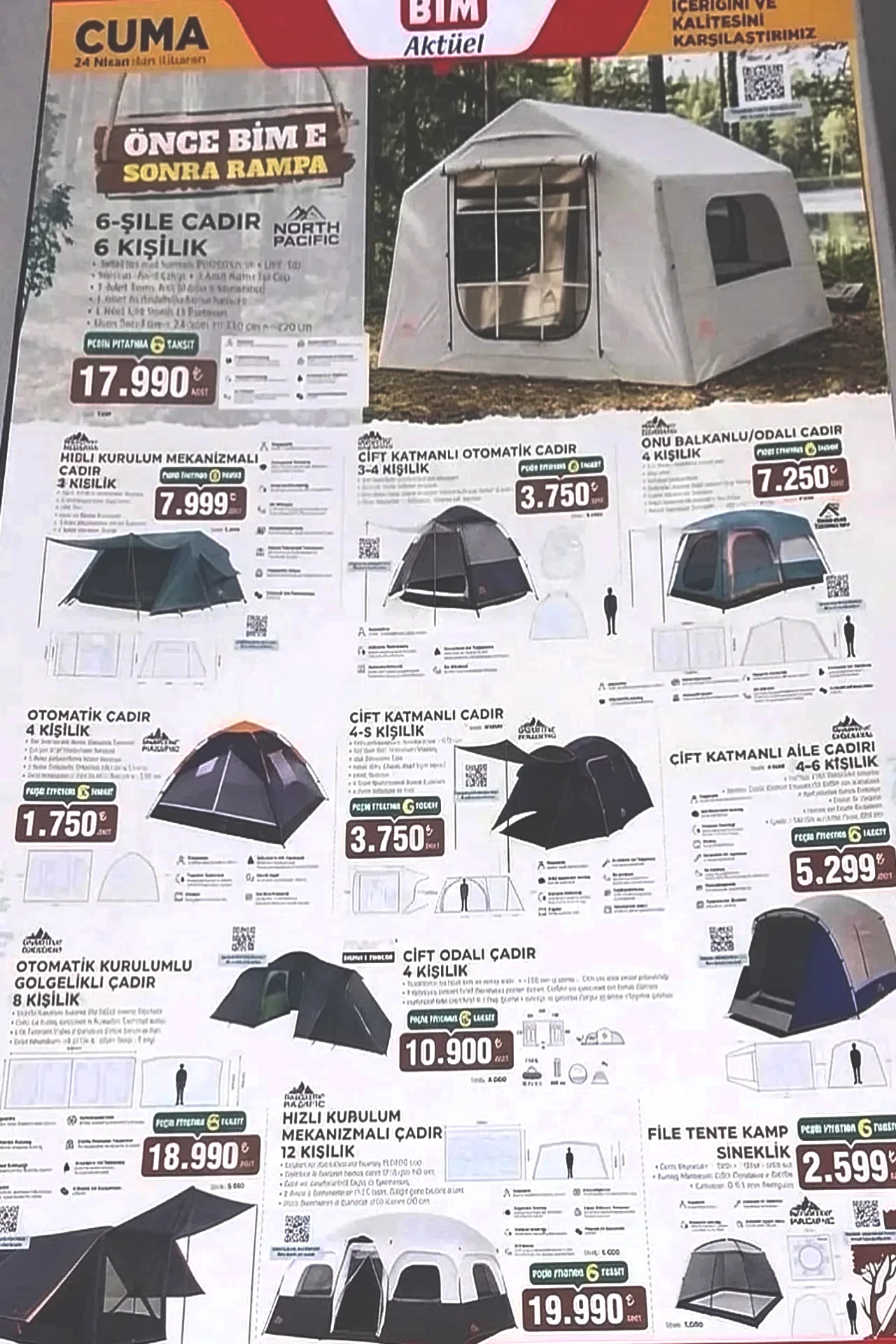 17-24 Nisan BİM Aktüel Kataloğu 2026! Klima çeşitleri, kamp ürünleri, televizyon, şişme yatak ve çadır geliyor